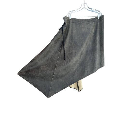 Ann Demeulemeester Women's 39.5 in Waist / Size 42 Asymmetrical Leather Skirt - Picture 7 of 10